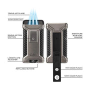 Colibri Ascari III Lighter with Cigar Punch