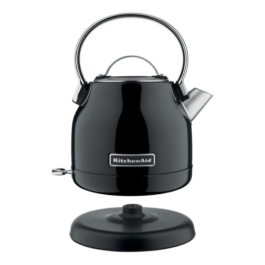 KitchenAid 5KEK1222 Electric Kettle in black, lifted off its base