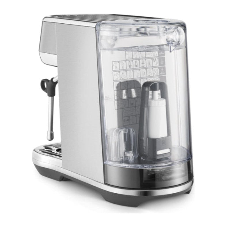 Sage Bambino Plus SES500BTR Espresso Machine in Stainless Steel, side view