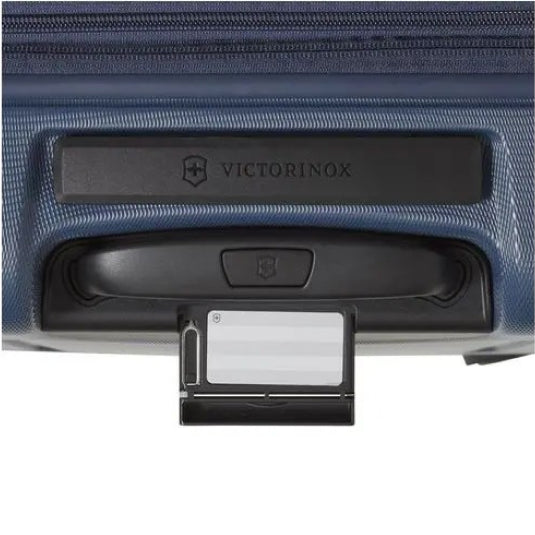 Victorinox Werks Traveler 6.0 609967 Carry-On Suitcase in Blue, close-up of the ID tag