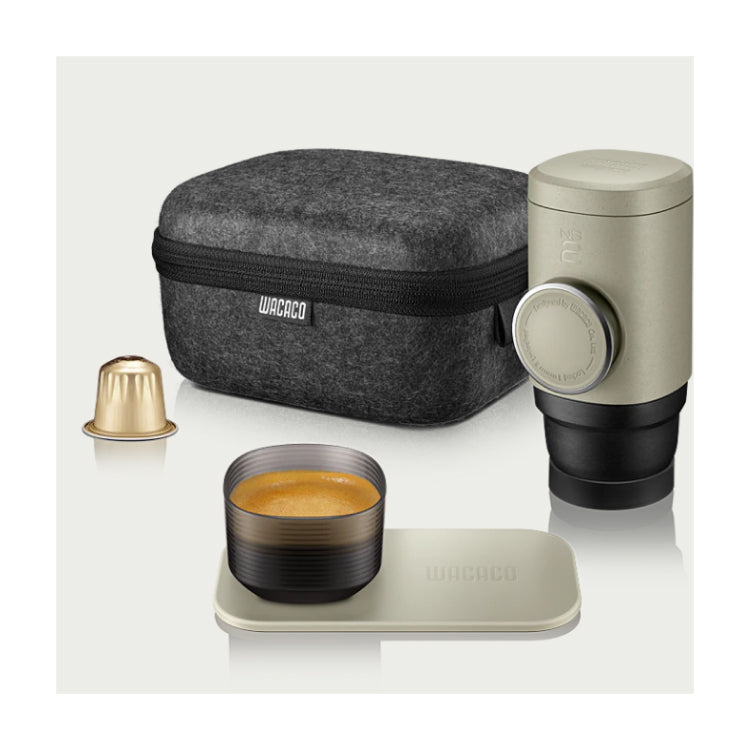 Wacaco Minipresso NS2 Portable Espresso Maker, with its protective case