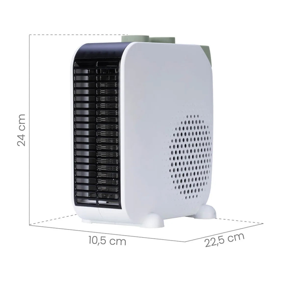 Ardes AR4F15 Fan Heater in White/Grey, dimensions drawing