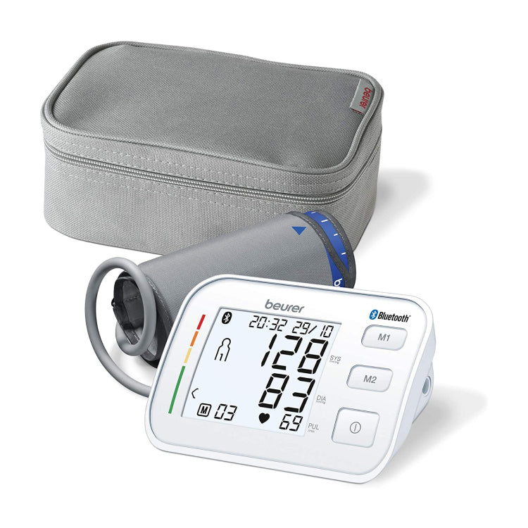 Beurer BM 57 Blood Pressure Monitor, with its cuff and storage case
