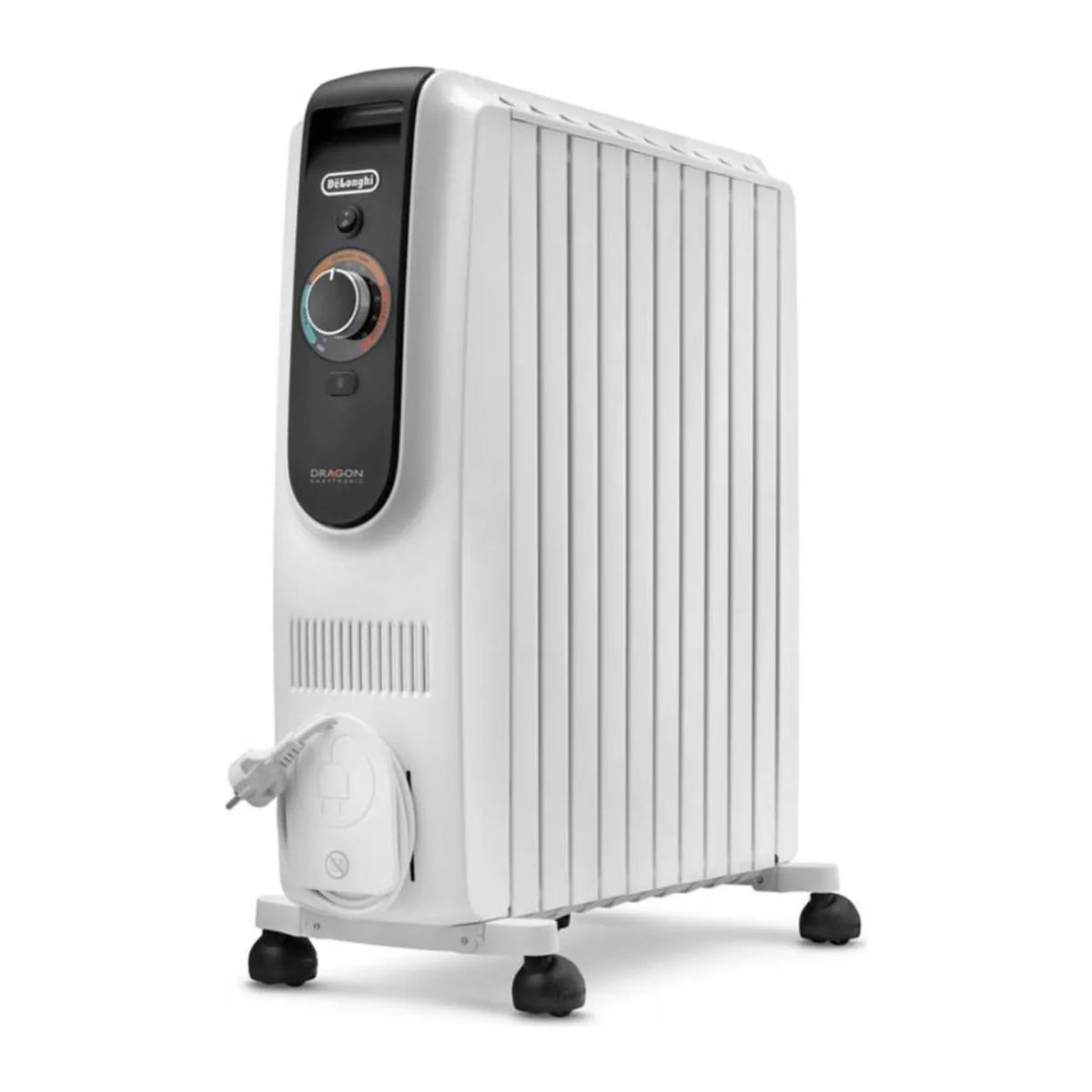 De'Longhi TRD51025DL, three-quarter view with control panel and cable storage