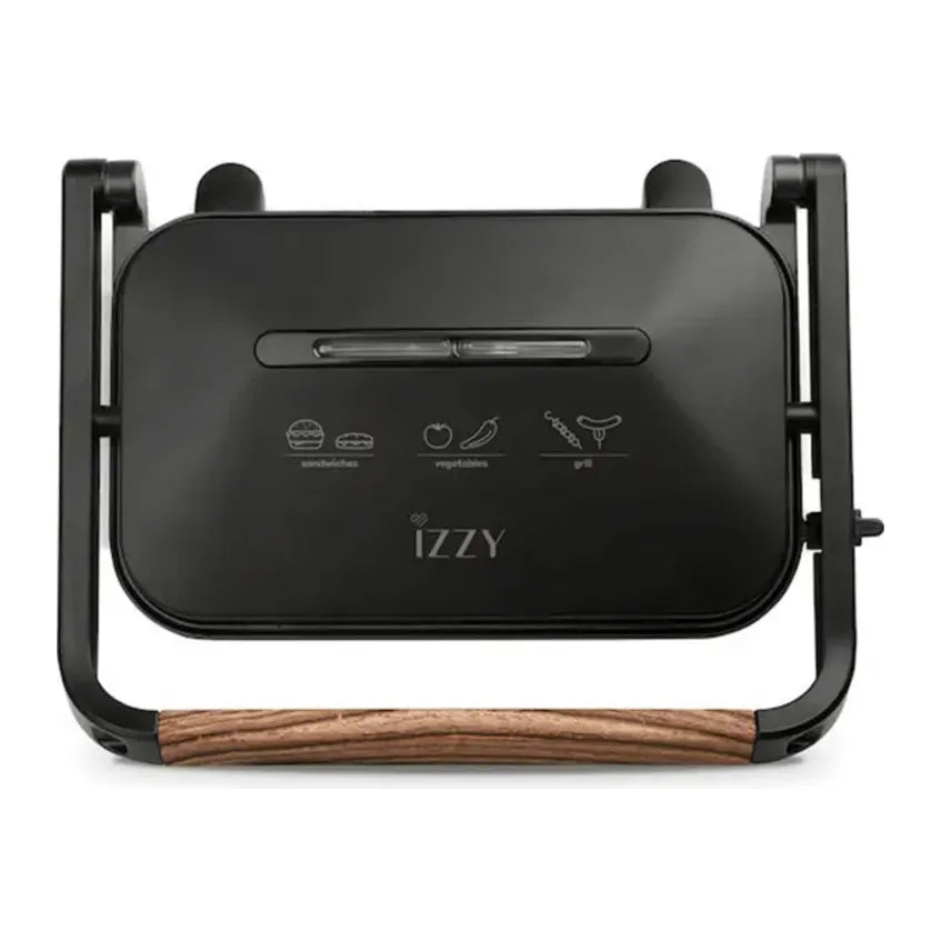 Izzy IZ-2013 Panini Maker in Black, front view