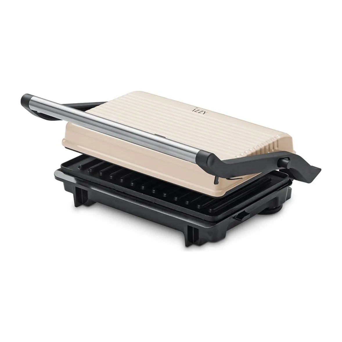 Izzy Vintage Panini 224336 Sandwich Maker in Beige, angled view