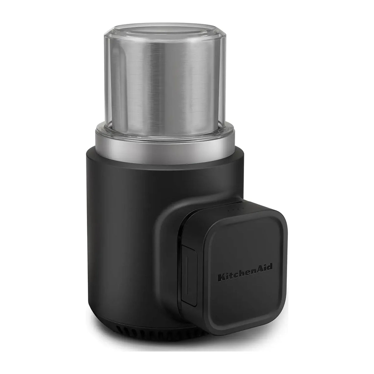 KitchenAid KitchenAid Go Cordless System 5KBGR111BM Coffee Grinder in Matte Black, angled view
