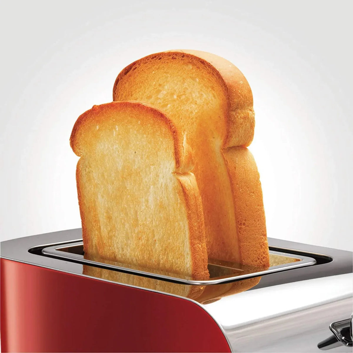 Morphy Richards Equip 222055 Toaster in Stainless Steel Red, in use