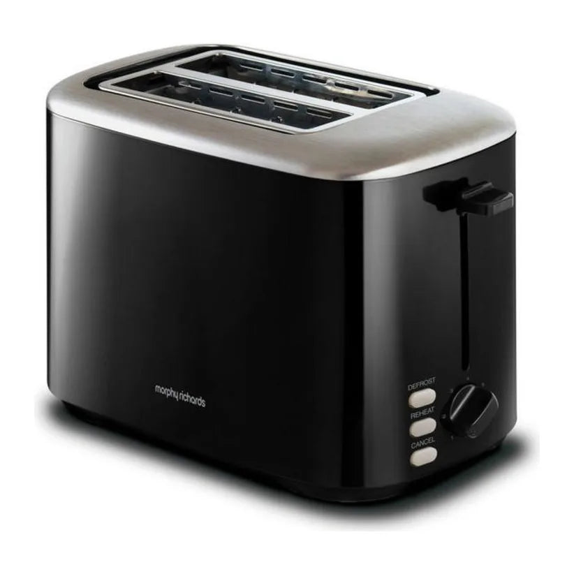 Morphy Richards Equip 222067 Toaster in Black, front view