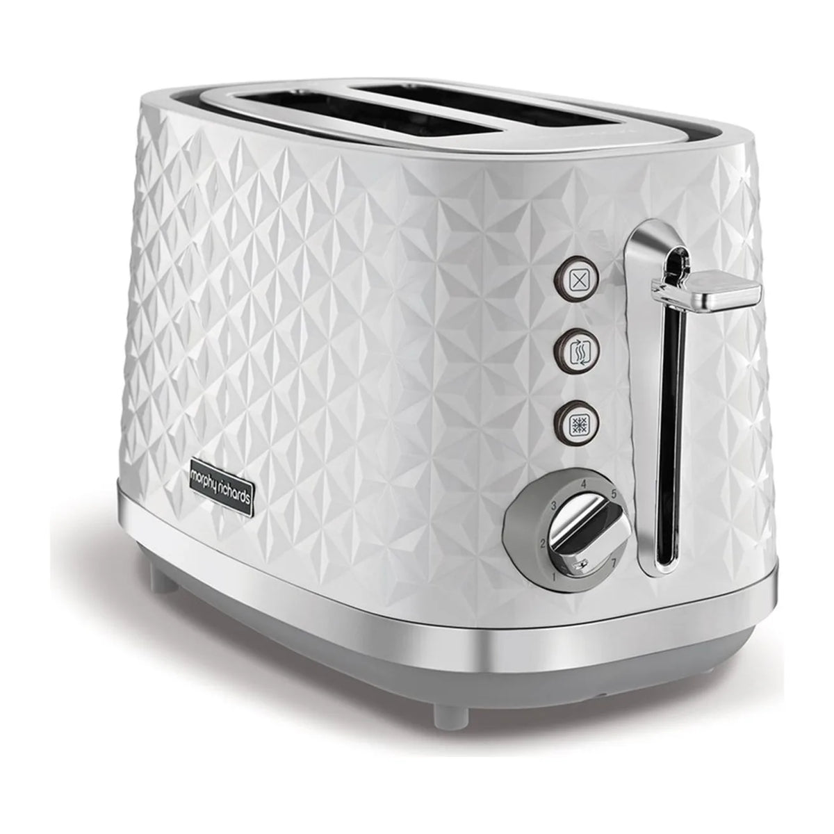 Morphy Richards Vector 228314 Toaster in White, angled view