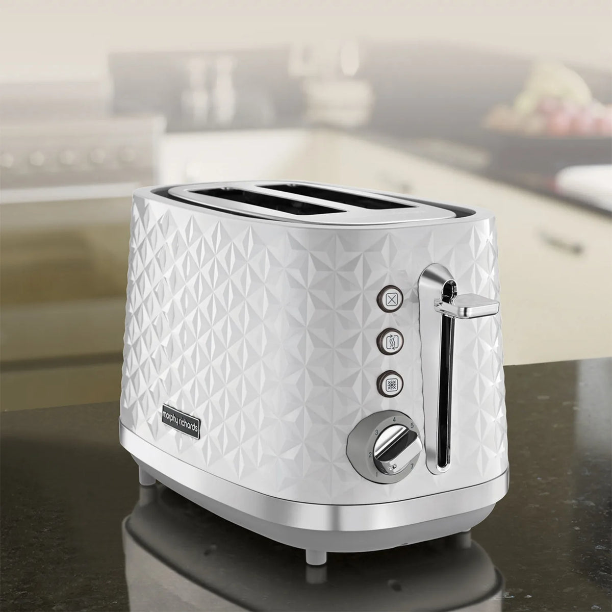Morphy Richards Vector 228314 Toaster in White, in a room setting