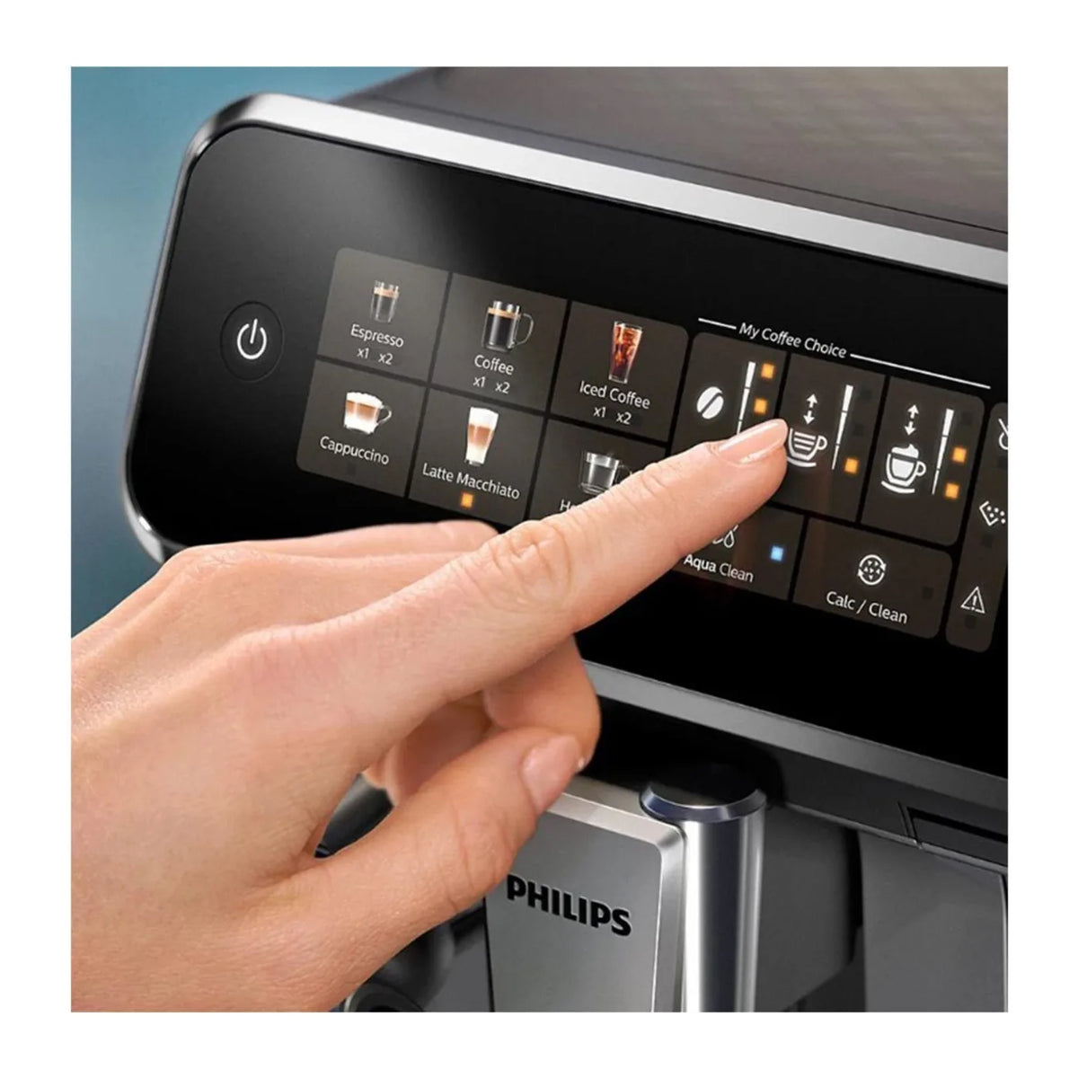 Philips Series 3300 EP3343/90 Espresso Machine in White, controls and display