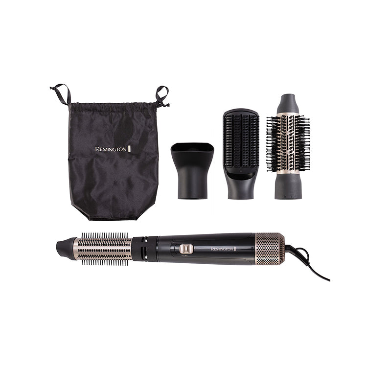 Remington Blow Dry & Style Caring AS7500 Hot Air Styler, with its attachments and storage bag