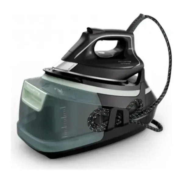 Rowenta DG9621, three-quarter view with the cord coiled on the base