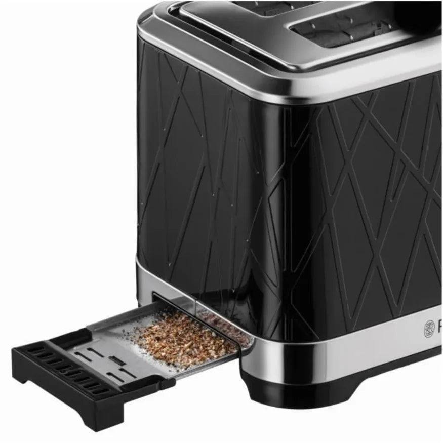 Russell Hobbs Structure 28090 Toaster in Black, close-up detail