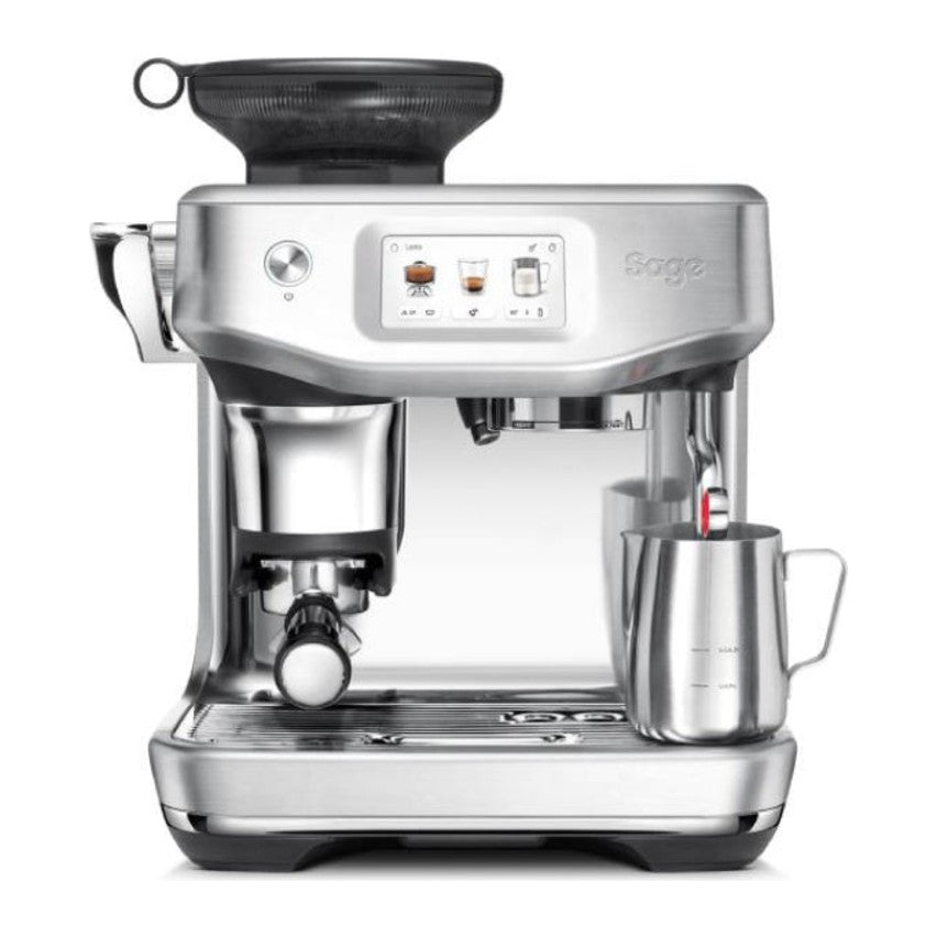 Sage Barista Touch Impress SES881BSS Espresso Machine in Brushed Stainless Steel, front view