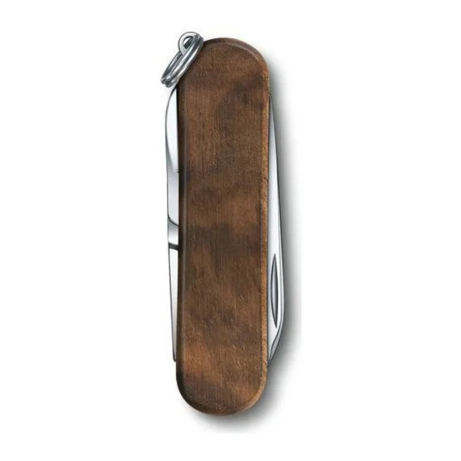 Victorinox Classic SD Wood 0.6221.63 Pocket Knife with walnut scales, closed, back view