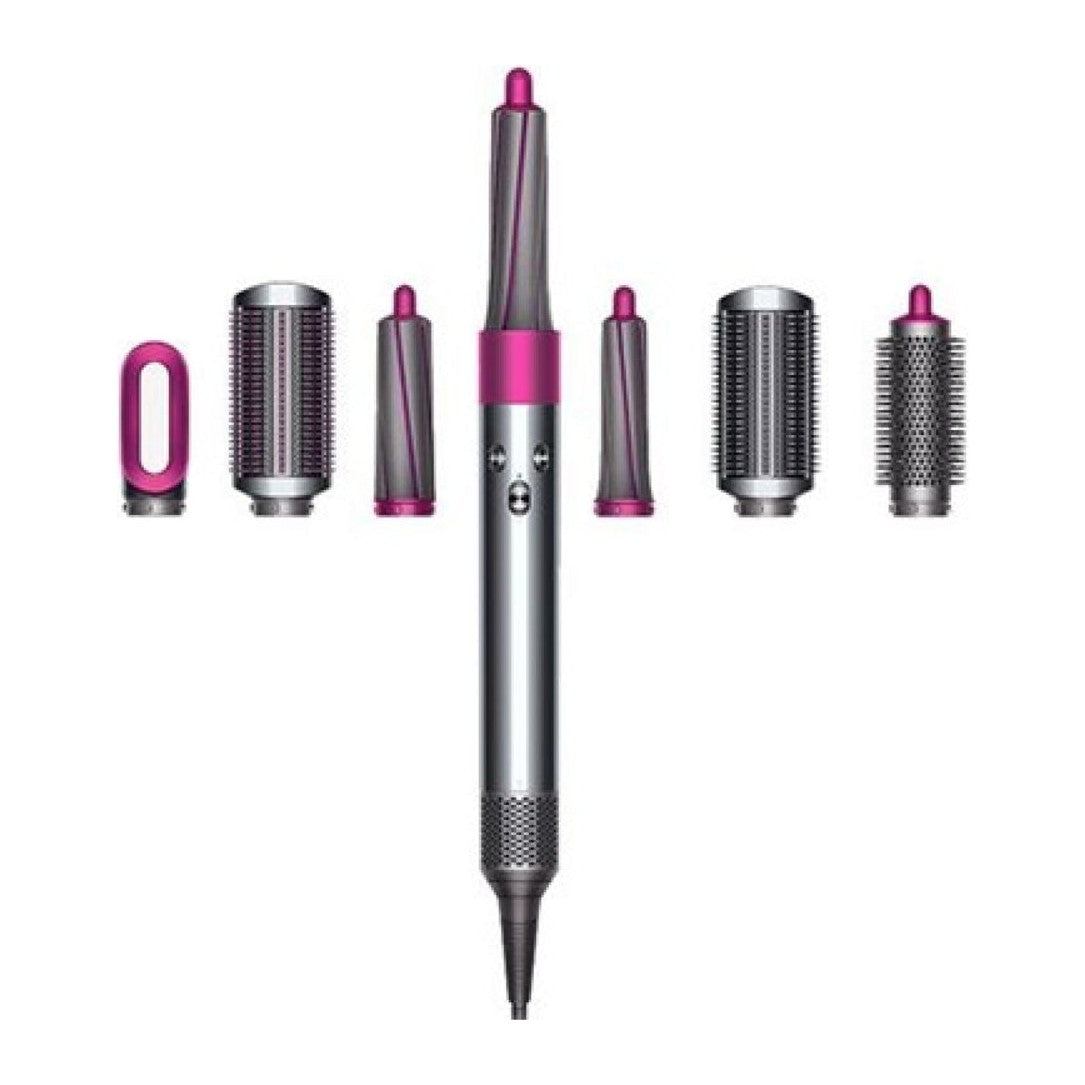 Dyson Airwrap Complete HS01 Multi-Styler in Nickel/Fuchsia, with its attachments