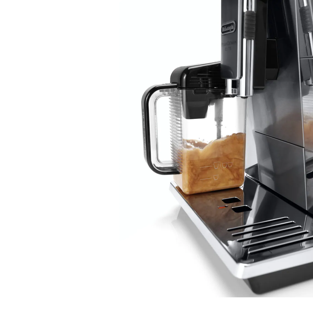 De'Longhi PrimaDonna Elite ECAM650.85.MS Bean-to-Cup Coffee Machine in Metal Silver, milk carafe and spouts
