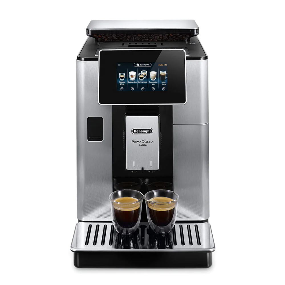 De'Longhi PrimaDonna Soul ECAM610.75.MB Bean-to-Cup Coffee Machine in Metal Black, front view