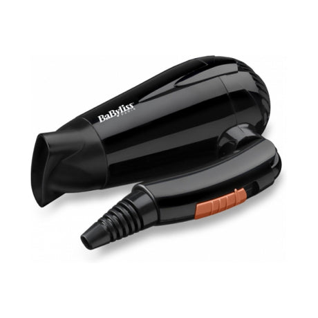 BaByliss Travel Dry 2000 5344E Hair Dryer in Black, folded handle