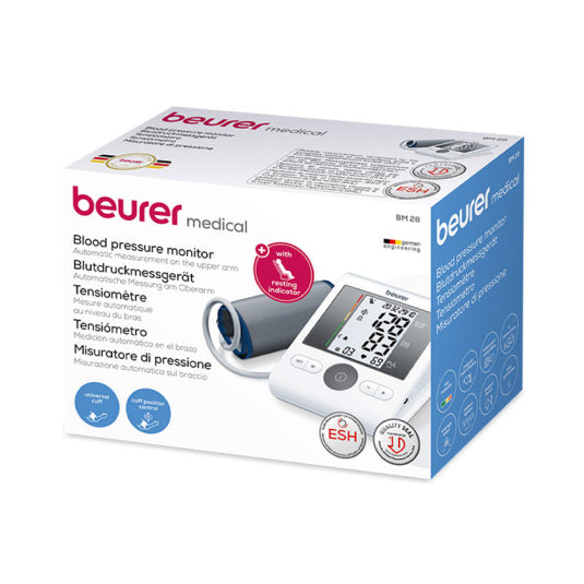 Beurer BM 28 Blood Pressure Monitor, in its packaging