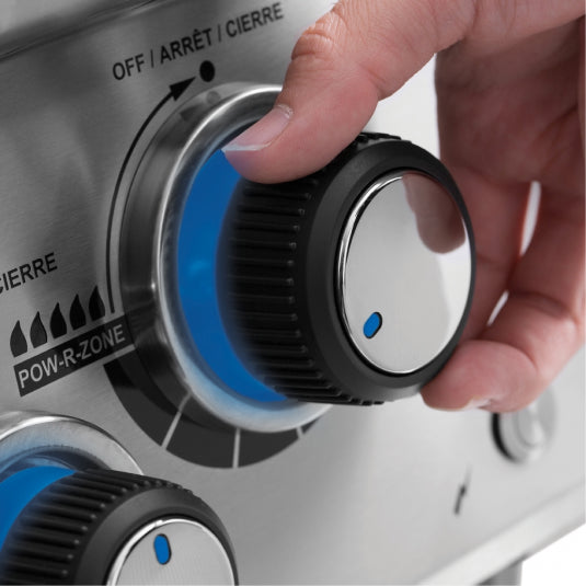 Broil King Regal S 520 886653 Built-In Gas Barbecue, turning an illuminated control knob
