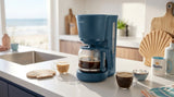 Philips 3000 series HD7411/70 Drip Coffee Maker in Malibu Blue, in a kitchen setting