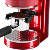 KitchenAid Artisan 5KCG8433 Coffee Grinder, close-up of the portafilter holder