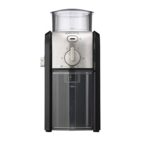 Krups Expert GVX242 Coffee Grinder in Black, front view