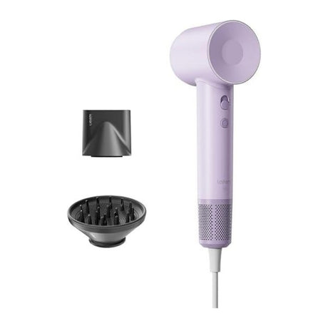 Laifen Swift Special Hair Dryer in lilac, with its nozzles