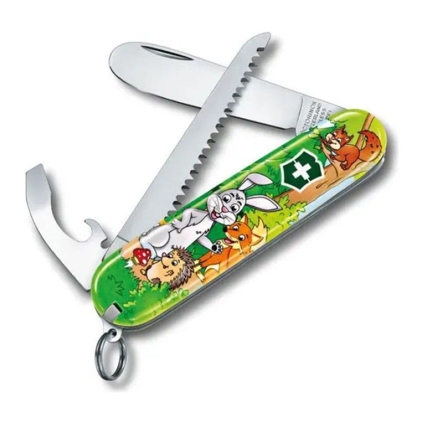 Victorinox My First 0.2373.E2 Pocket Knife in Green, opened, angled view
