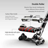 Puppyoo T12 Mate Cordless Vacuum Cleaner in Black, double roller brush