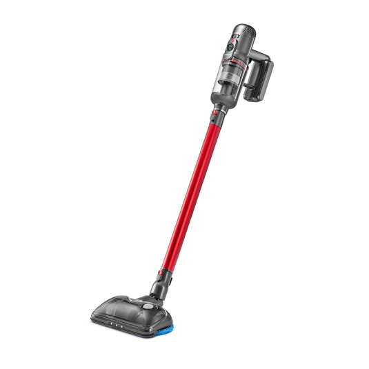 Puppyoo T12 Pro Rinse Cordless Vacuum Cleaner in Red, angled view