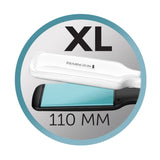 Remington Shine Therapy S8550 Hair Straightener, close-up of the wide plates