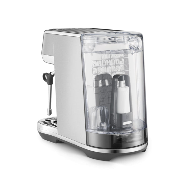 Sage Bambino Plus SES500BTR Espresso Machine in Stainless Steel, side view