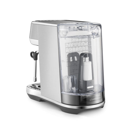 Sage Bambino Plus SES500BTR Espresso Machine in Stainless Steel, side view