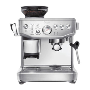 Sage Barista Express Impress SES876BSS Espresso Machine in Brushed Stainless Steel, front view