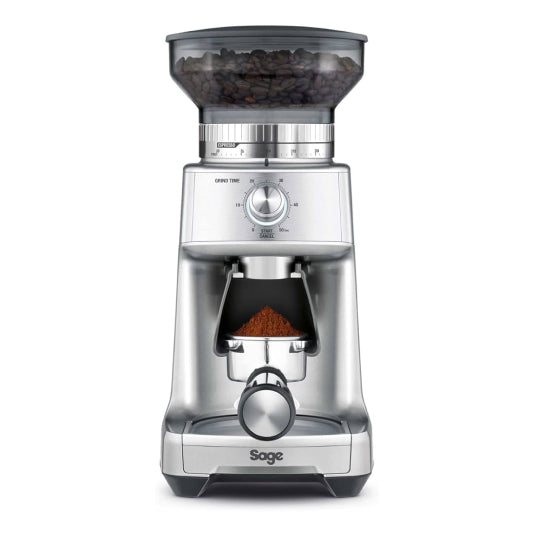 Sage the Dose Control Pro BCG600 Coffee Grinder in Silver, front view