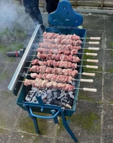 Cyprus BBQ Charcoal Rotisserie FOUKOU Grill Traditional Barbecue Set with Motor