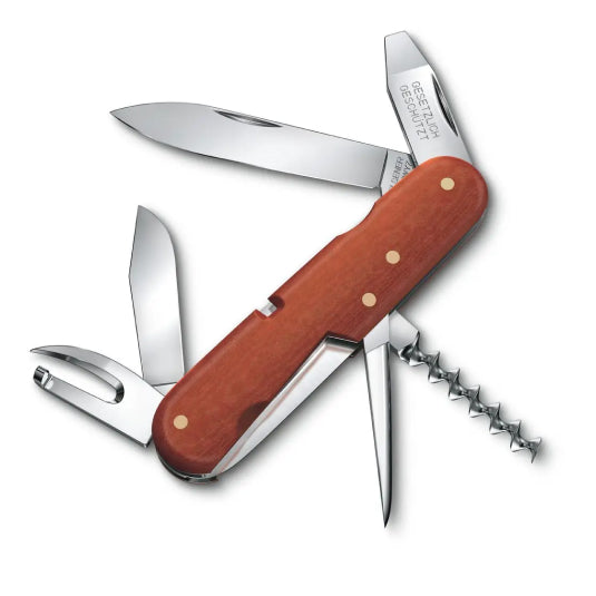 Victorinox Replica 1897 Limited Edition 0.1897.J22 Pocket Knife in Red, opened, showing its tools