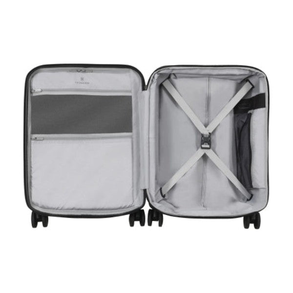 Victorinox Connex 605659 Carry-On Suitcase in Black, opened, showing the interior
