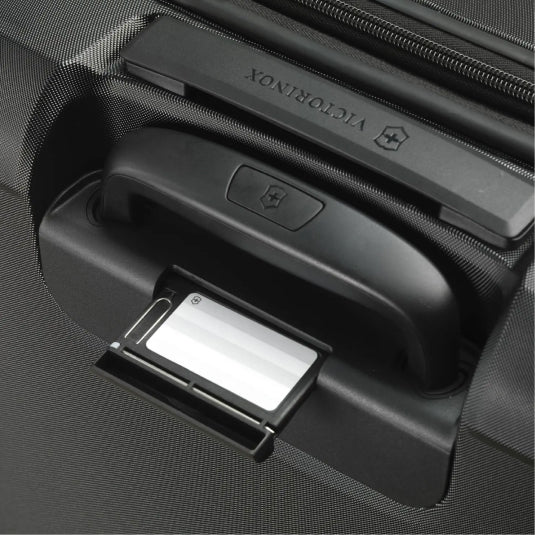 Victorinox Connex 605659 Carry-On Suitcase in Black, close-up of the ID tag