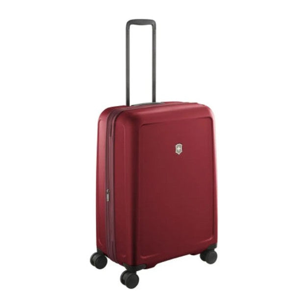 Victorinox Connex 605668 Suitcase in Red, handle extended, angled view