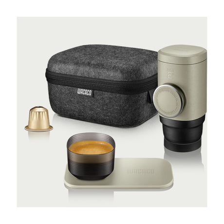 Wacaco Minipresso NS2 Portable Espresso Maker, with its protective case