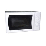 Westpoint WMS2011M Microwave Oven in White, angled view
