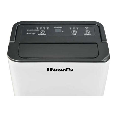 Wood's MDK13 Dehumidifier, top view of the controls