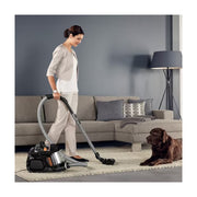 AEG LX7-2-EB-P SilentPerformer bagless cyclonic vacuum cleaner in black with telescopic tube and floor nozzle.