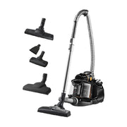 AEG LX7-2-EB-P SilentPerformer bagless cyclonic vacuum cleaner in black with telescopic tube and floor nozzle.