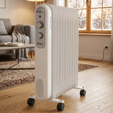 Ardes AR4R09S Oil Radiator in White, in a room setting
